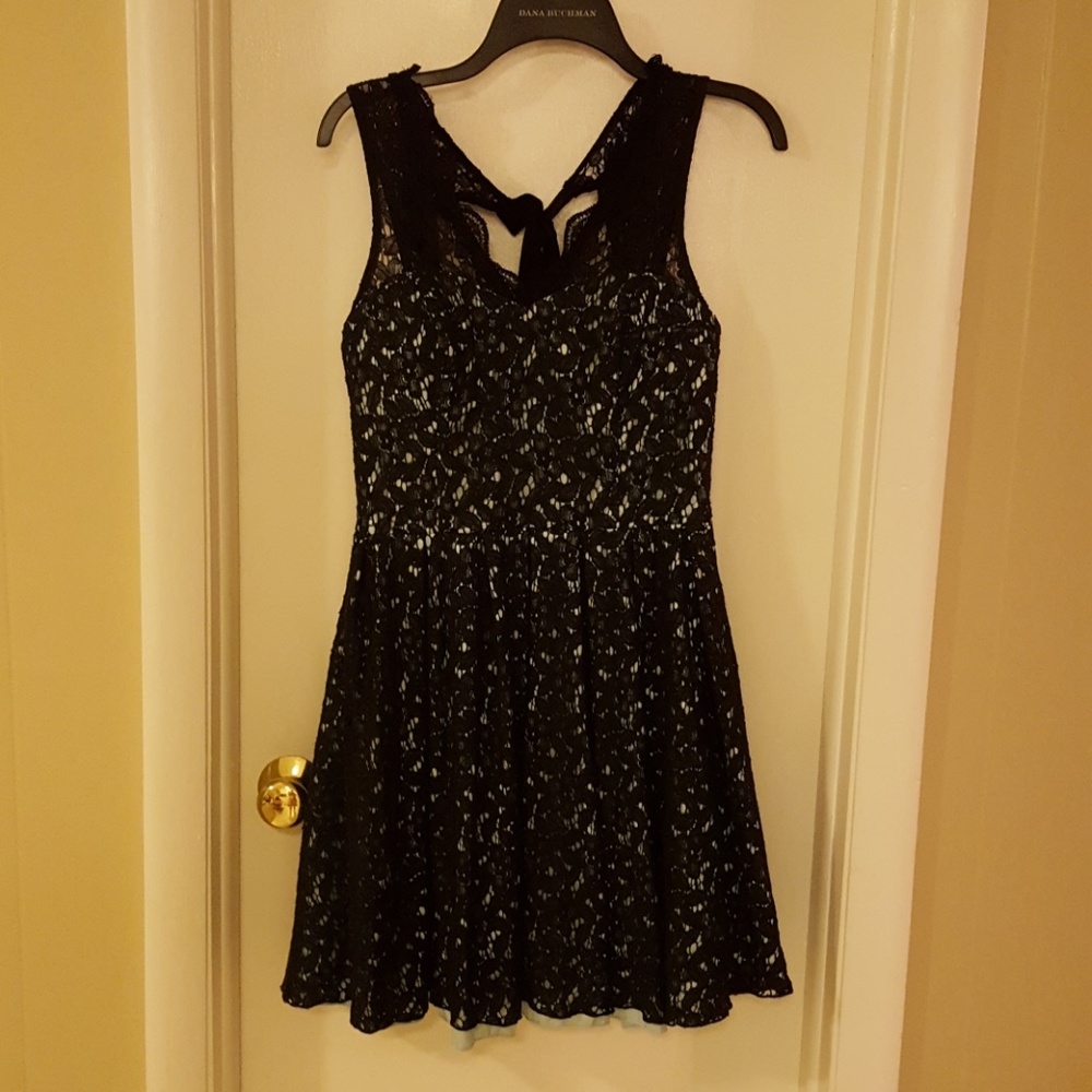Black lace overlay dress